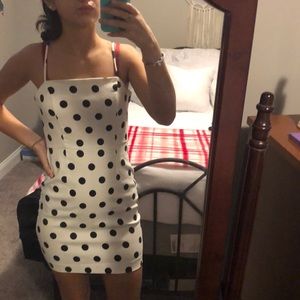 A black and white formal dress